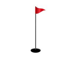 Red flag on golf hole - simple graphic vector
