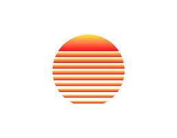 Retro sun with geometric design in vibrant eighties style vector