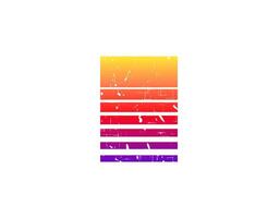 Retro geometric sun with vibrant eighties style design vector