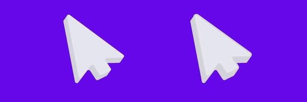 Two white computer mouse cursors on blue vector