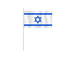 Israeli flag with star of david on white background vector