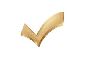 Golden checkmark icon for completed tasks and approvals vector