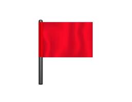 Red flag on pole symbolizing alert or warning vector