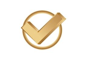 Golden checkbox symbol with circle accent vector