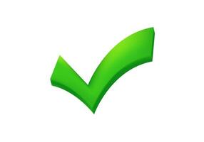 Green checkmark icon for success and approval vector