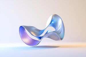 Abstract 3d rendering of a curved metal object photo