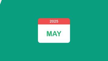 Flipped calendar page for 2025 year from january to december with transparent background. 4k resolution video