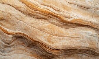 Close-up view of textured sandstone with swirling patterns. Layered geological formation photo