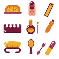 Manicure and Pedicure Icons Set vector