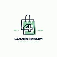 Numeric 4 Shop Logo vector