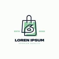 Numeric 6 Shop Logo vector