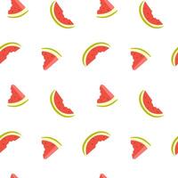 Watermelon seamless pattern with bittern watermelon slices - half and triangle. Tropical summer fruit seamless pattern. Perfect for clothing, textile, fabric, background, packaging, wallpaper vector