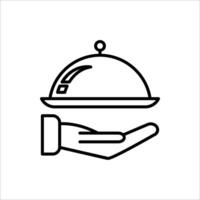platter icon with hand vector