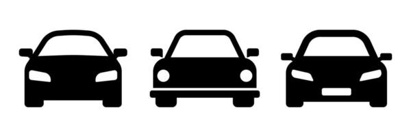 Set of Three Car Silhouettes Representing Different Model Designs vector