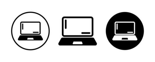 Set of Laptop Icons in Modern Minimalist Style With Variations vector