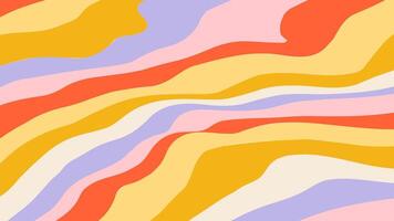Psychedelic trippy y2k, retro 70s colourful groovy abstract background. Wave texture design. Funky wallpaper. illustration. vector