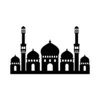 mosque silhouette design, black color and white background vector