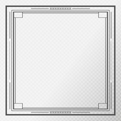 Vintage retro Art Deco border. Art Deco frame in square shape. illustration