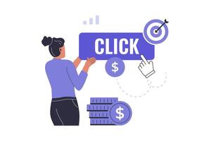 Cost peer click marketing concept vector