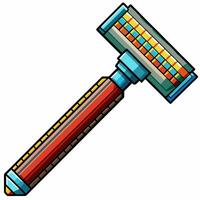 Colorful Retro Razor Illustration Vibrant Vintage Shaving Tool with Bold Patterns vector