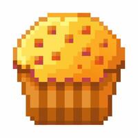 Pixel Art Muffin Retro Styled Dessert Illustration with Vintage Charm vector