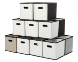 Set of fabric storage cubes on a transparent background png