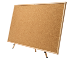 Large corkboard on stand on a transparent background png