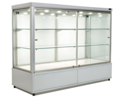 Glass display case on a transparent background png