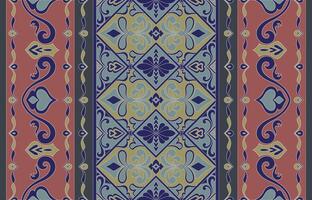 Endless Decorative Tile Pattern with Retro Floral Geometry vector