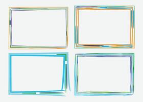 Certificate border or colorful photo frame design set vector