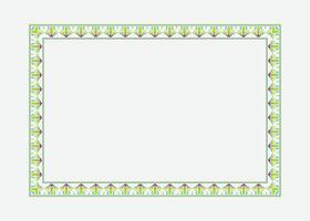 Certificate border design or green color photo frame vector