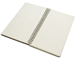 Open dotted notebook on a transparent background png