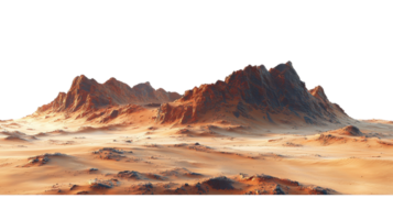 Desert Landscape with Rugged Mountains on Transparent Background png