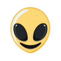 Smiling Alien Face Emoji Illustration on Transparent Background png