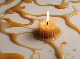 A high-resolution macro of hardened candle wax drips, showcasing natural textures. photo