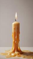 A crystal-clear macro image of cooled candle wax with visible layered formations. photo
