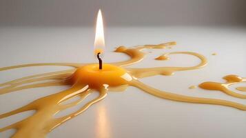 A high-definition image capturing hardened candle wax layers and organic drips. photo