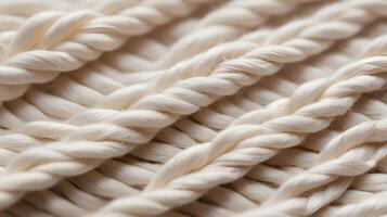 A sharp, high-resolution photograph of cotton fabrics delicate fiber arrangement. photo