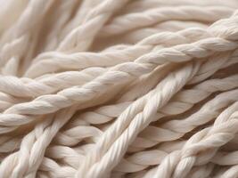 A sharp macro view displaying the delicate weave of natural cotton fibers. photo