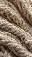 A high-definition shot revealing the soft, intricate threads of cotton fabric. photo