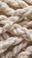 A high-resolution close-up capturing the intricate weave of cotton threads. photo