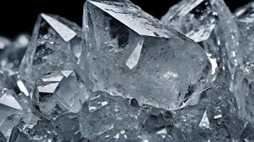 A macro shot of large sugar crystals, highlighting the way they shimmer in light. photo