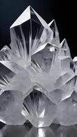 A finely detailed photograph of sugar crystals, with each reflecting light in its own unique way. photo