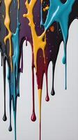 A detailed perspective of wet paint forming natural, flowing streaks. photo