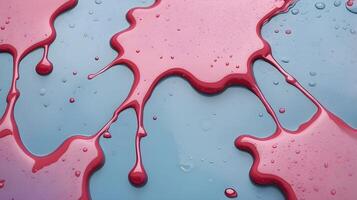 A macro view highlighting glossy paint dripping into smooth patterns. photo