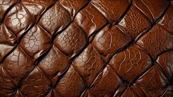 A macro capture of elegant, embossed patterns on textured leather. photo
