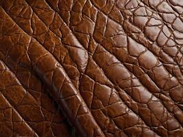 A close-up view of intricate embossed patterns on decorative leather. photo
