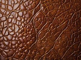 A zoomed-in view of ornate, decorative patterns embossed into leather. photo