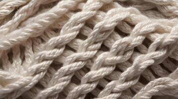 A high-resolution macro capturing thread loops in knitted material. photo