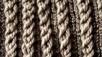 A zoomed-in view of fabric loops formed by interwoven threads. photo